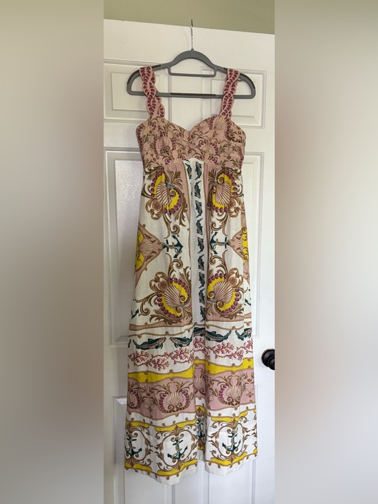 FARM Rio Dresses & Skirts - FARM Rio Pink, Yellow & Teal Printed Maxi Dress with pockets